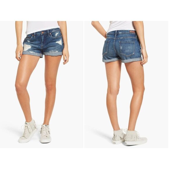 BLANKNYC Size 25 The Fulton Roll Up Denim Shorts Distressed Dress Down Party - Picture 2 of 3